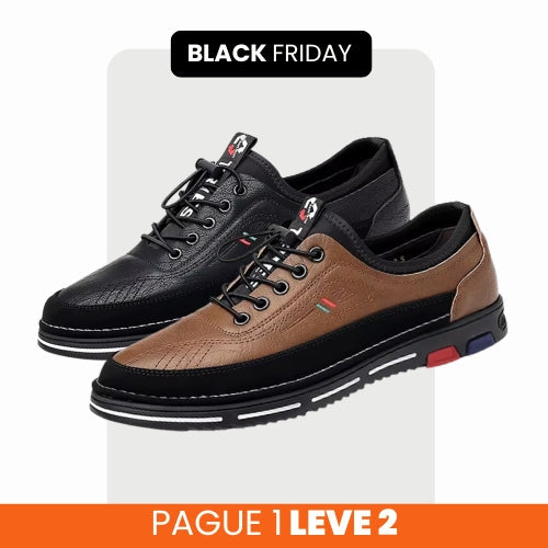 Tênis Ortopédico Italiano de Couro Legitimo